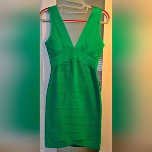 Herve Leger Elegant Green Sleeveless Dress